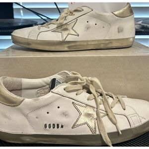Golden Goose White Sneakers with Gold Star